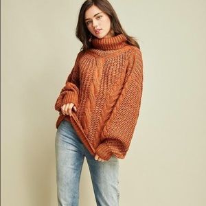Viviana Kollmer Cable Knit Turtle Neck Sweater